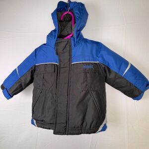 OshKosh B'Gosh Baby Boy Winter Coat 12M 12 Months Black Navy Blue Outerwear Hood